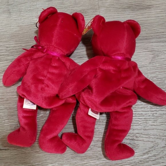 Vintage TY Beanie Babies VALENTINA 1998 Set of 2 w/Tag Errors Valentine's Day - Picture 2 of 8